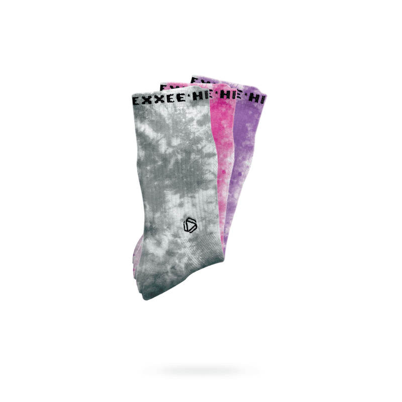 Confezione Halo Tie Dye (Rosa/Grigio/Viola)